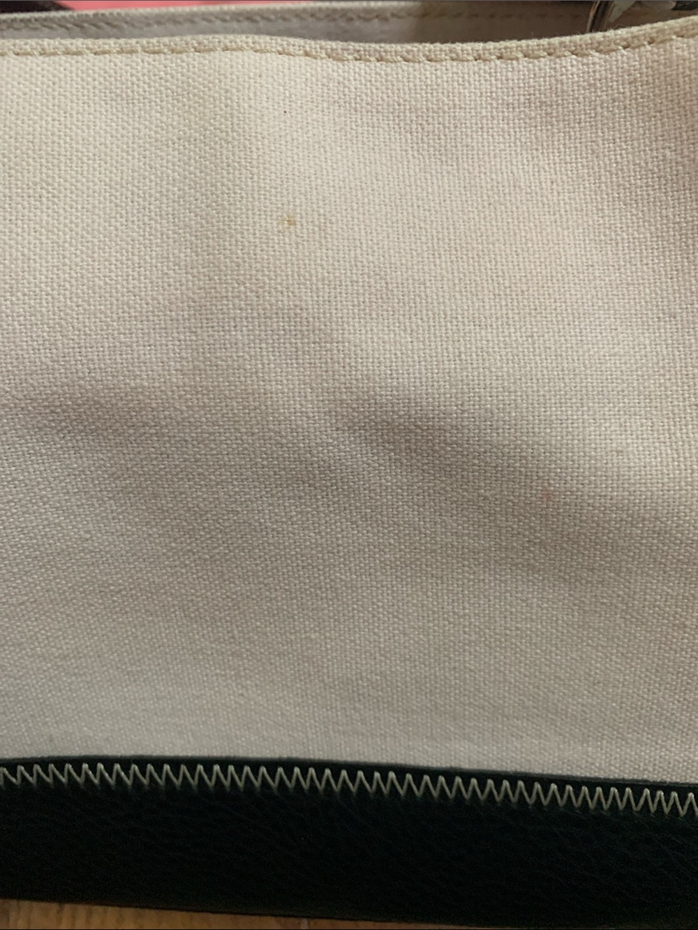 Tommy Hilfiger Cream Canvas Shoulder Bag with Black Trim and Brown Straps - Picture 6 of 7